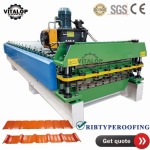 Double-ribbed roof sheet making machine