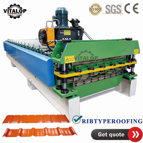 Double-ribbed roof sheet making machine