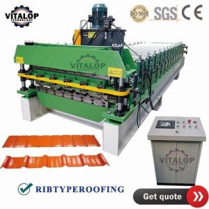Double-ribbed roof sheet making machine