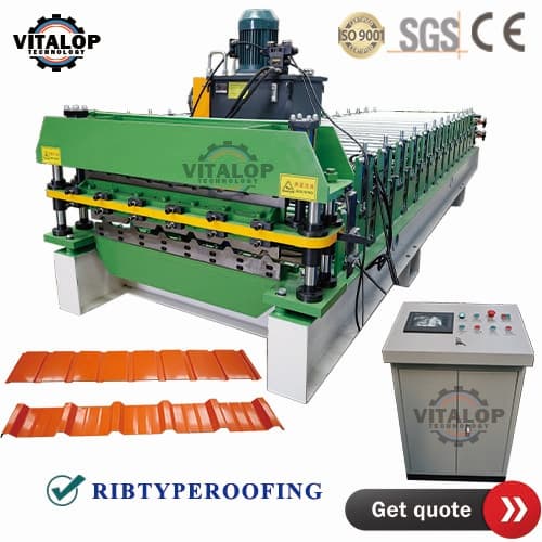 Double-ribbed roof sheet making machine